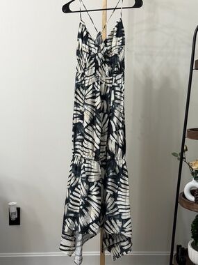 Steve Madden Black and Ivory Printed Maxi Dress